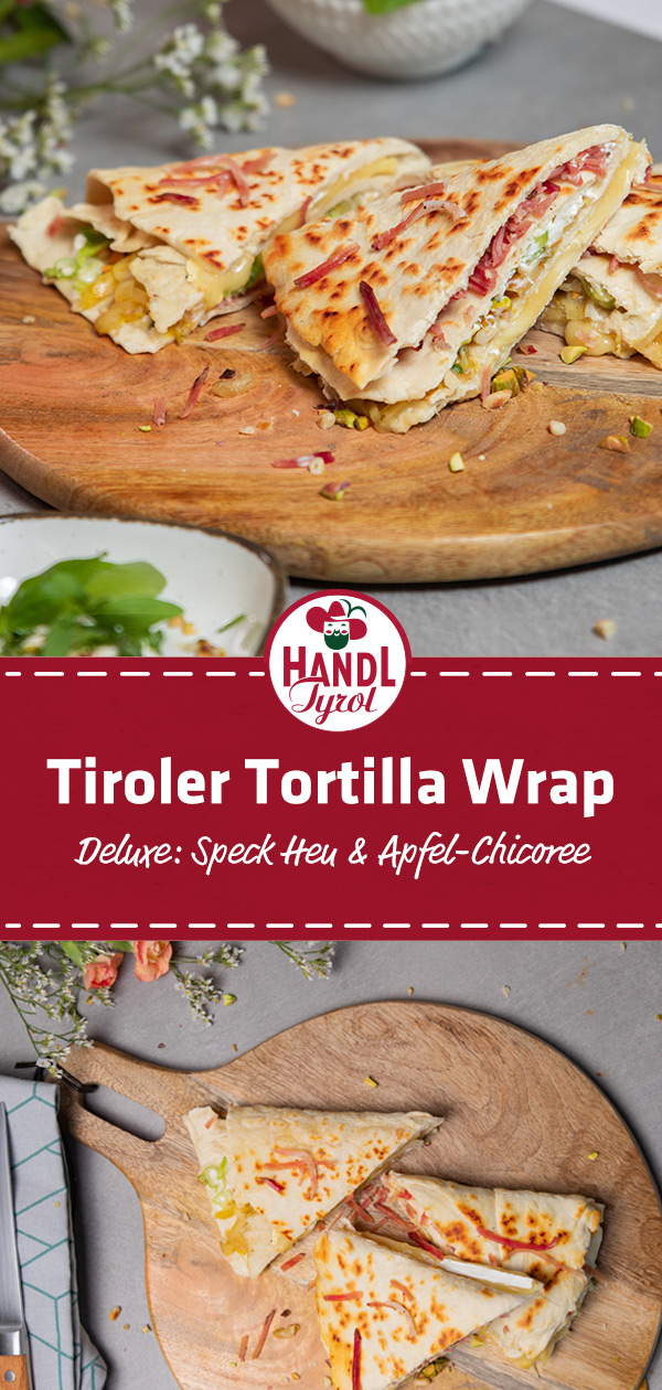 Tortilla Wraps mit Speckheu, Apfel-Chicorée & Camembert - HANDL TYROL Tortilla Wraps mit Speckheu, Apfel-Chicorée & Camembert - HANDL TYROL